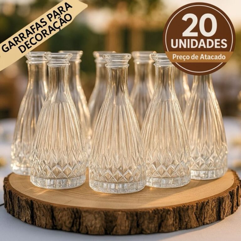 Kit de 20 vasos de vidro pequenos para centro de mesa do casamento