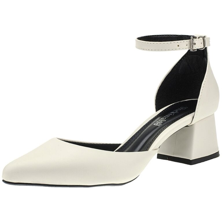 Scarpin de bico fino com salto bloco para casamento