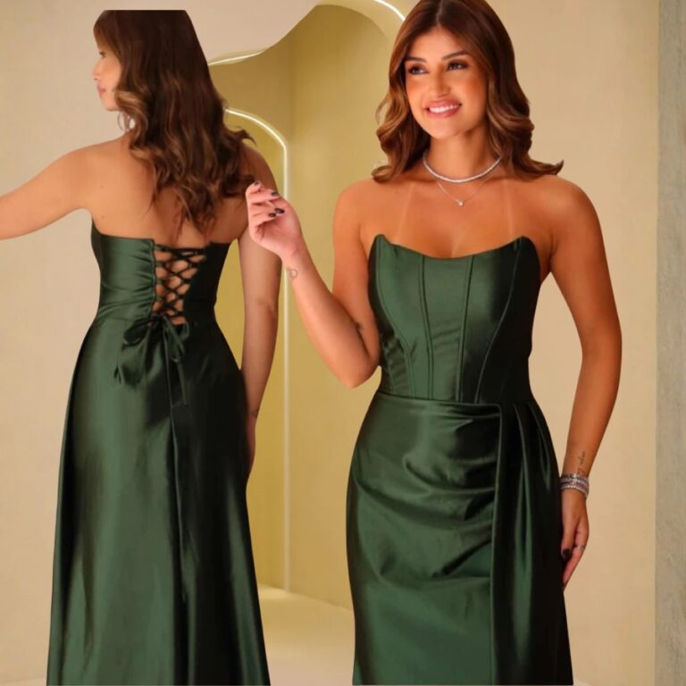 Vestido tomara que caia liso