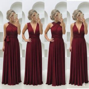 Vestido multiformas de madrinha, que permite várias amarrações diferentes