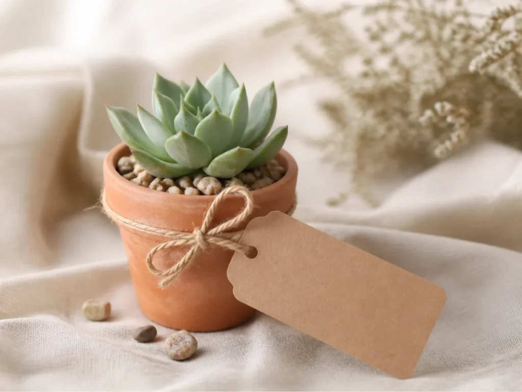 Suculenta com tag personalizada