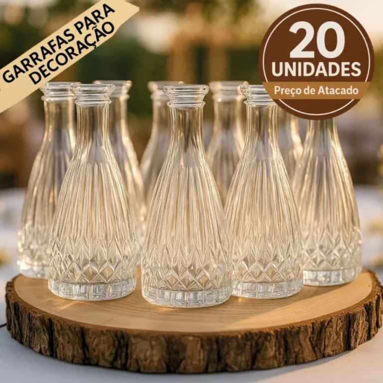 Kit com 20 vasinhos de vidro para centro de mesa