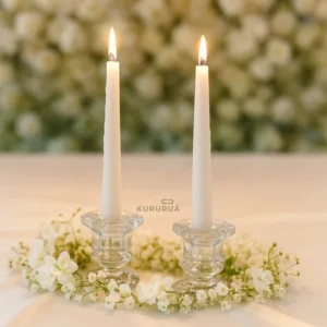 Kit com 10 porta-velas de vidro