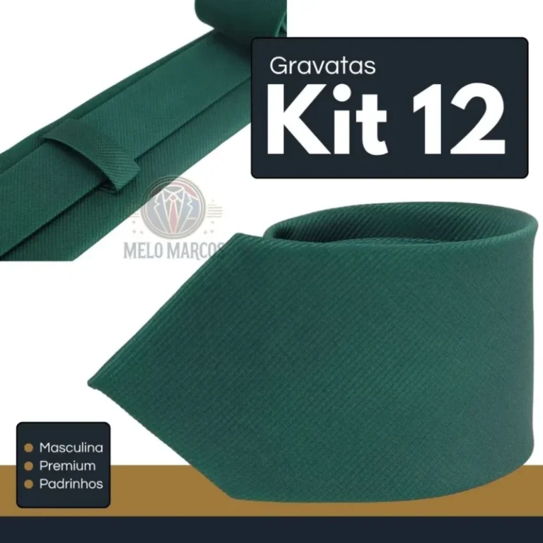Kit com doze gravatas sociais slim