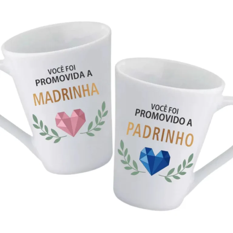 Kit com duas canecas de porcelana
