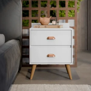 Mesa de cabeceira com 2 gavetas