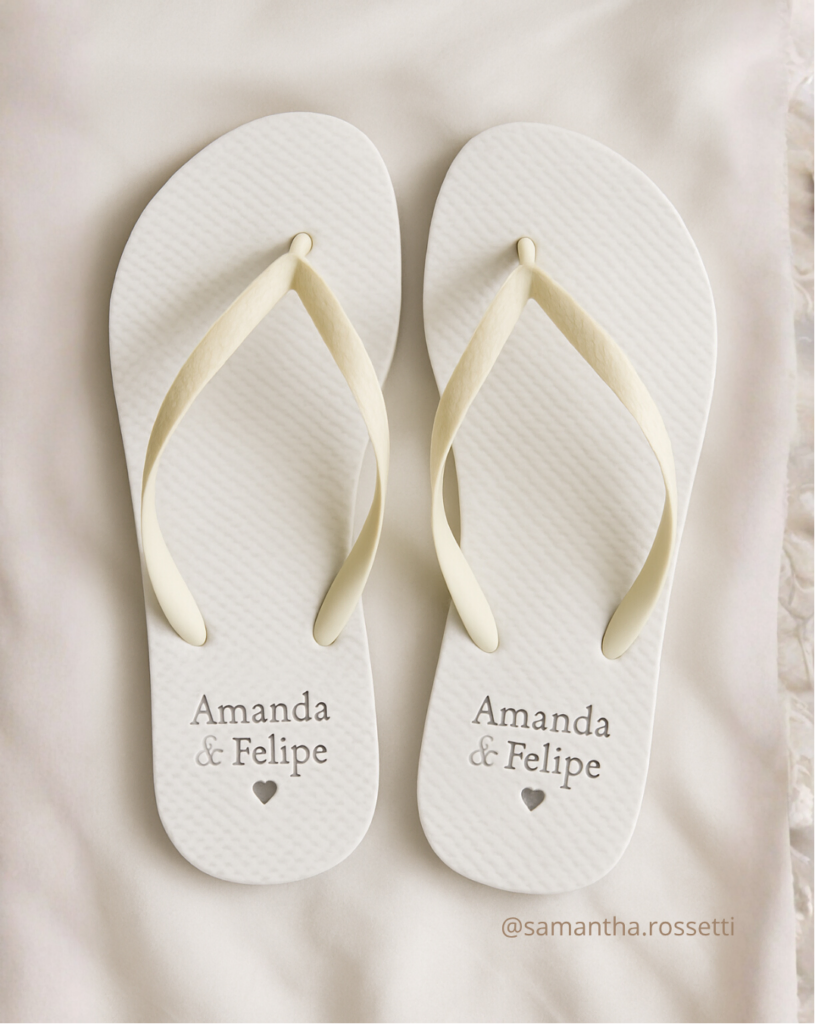 Chinelo personalizado para a pista de dança, lembrancinha de casamento para convidados