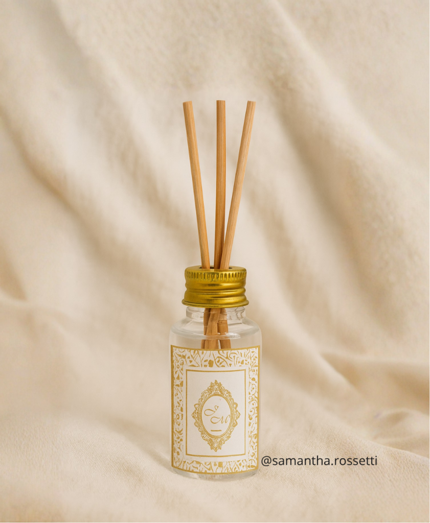 Mini aromatizador de ambiente com varetas, lembrancinha de casamento personalizada