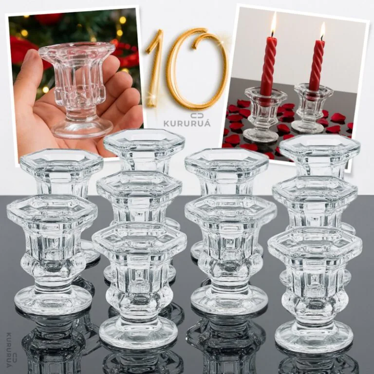 Kit de porta-velas em vidro para compor a atmosfera do casamento